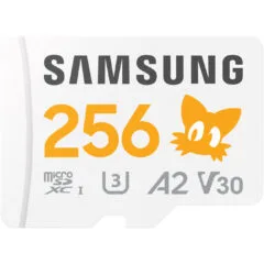Samsung microSDXC MB-MD256S - 256GB, UHS-I U3/V30, A2, 180MB/s Read, 130MB/s Write, Grey/White/Yellow, SD Adapter