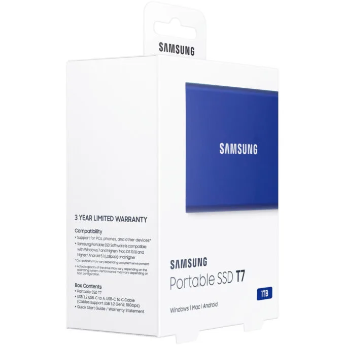Samsung Portable SSD T7 1TB Blue USB 3.2 Gen2 1050MB/s MU-PC1T0H/AM — image 12