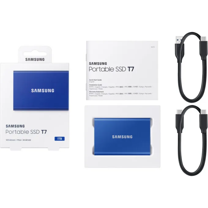 Samsung Portable SSD T7 1TB Blue USB 3.2 Gen2 1050MB/s MU-PC1T0H/AM — image 4