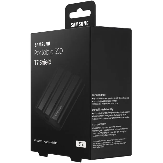 Samsung Portable SSD T7 Shield MU-PE2T0S 2TB USB 3.2 Gen2 1050MB/s Black Rugged — image 11