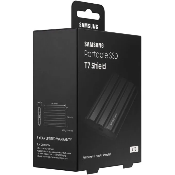 Samsung Portable SSD T7 Shield MU-PE2T0S 2TB USB 3.2 Gen2 1050MB/s Black Rugged — image 10