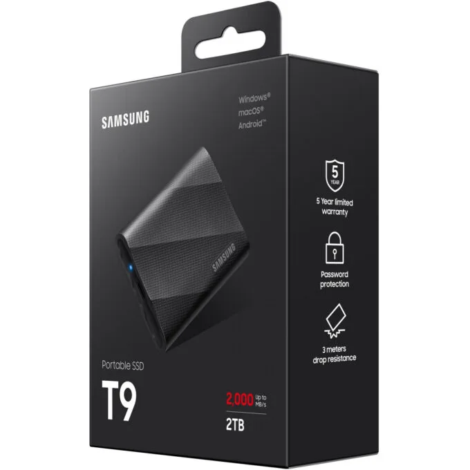 Samsung Portable SSD T9 MU-PG2T0B 2TB USB 3.2 Gen2x2 Black 2000MB/s — image 7
