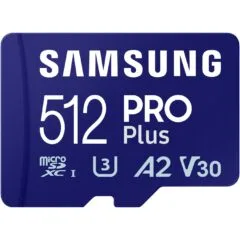 Samsung PRO Plus microSDXC 512GB - 180MB/s read, USB card reader included