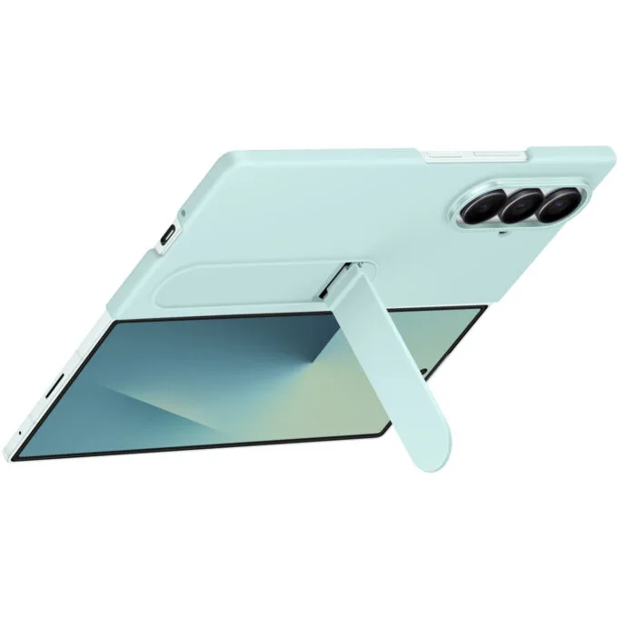 Samsung Silicone Case for Galaxy Z Fold7 - Mint (Light Cyan) Silicone Cover with Desktop Stand — image 3