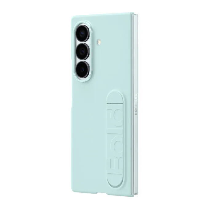 Samsung Silicone Case for Galaxy Z Fold7 - Mint (Light Cyan) Silicone Cover with Desktop Stand — image 4