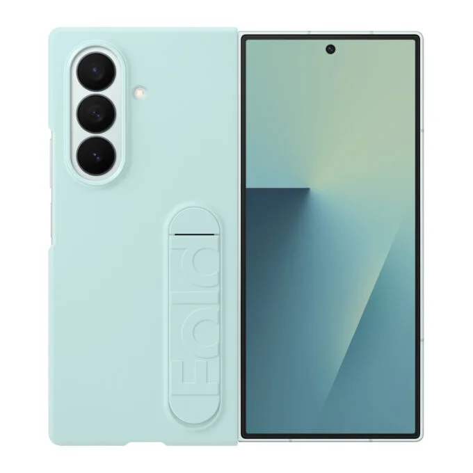 Samsung Silicone Case for Galaxy Z Fold7 - Mint (Light Cyan) Silicone Cover with Desktop Stand — image 1
