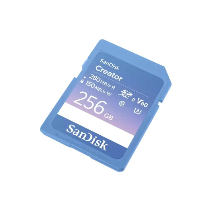 SanDisk Creator SD UHS-II 256GB - Blue SDXC Card, U3/V60, 280MB/s Read, 150MB/s Write — image 2