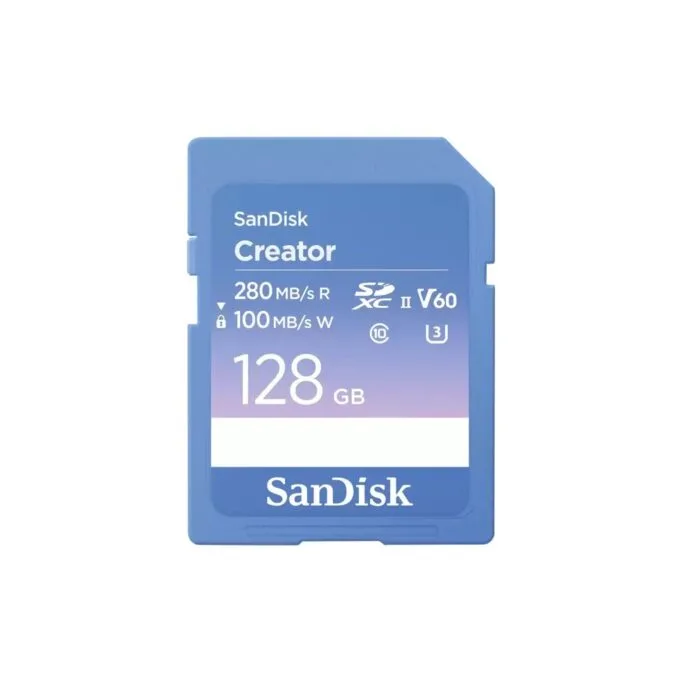 SanDisk Creator SDXC UHS-II 128GB - Blue, 280MB/s Read, 100MB/s Write, U3 V60 — image 1