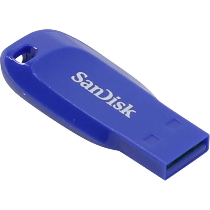 SanDisk Cruzer Blade - 64GB USB 2.0 Flash Drive - Electric Blue, Capless with Key Ring — image 1