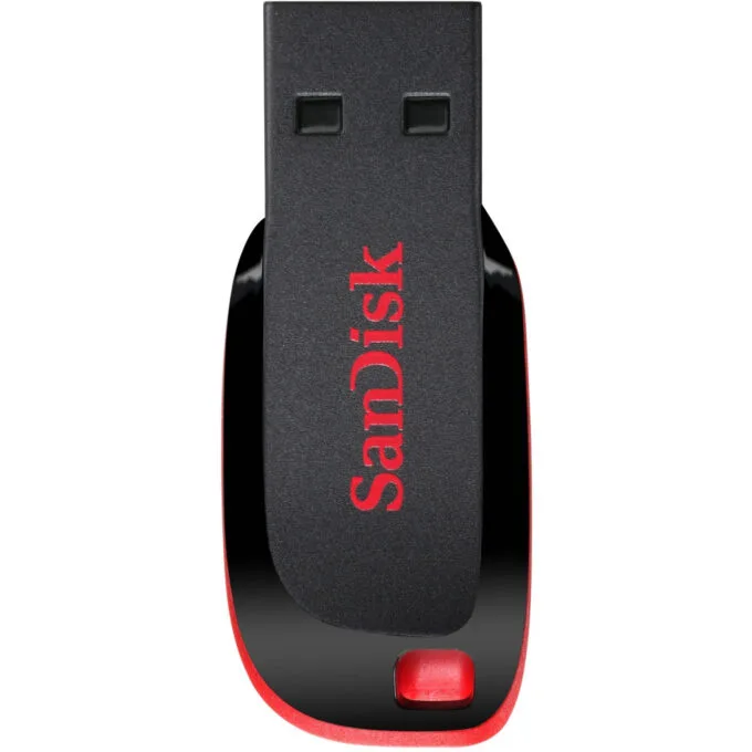 SanDisk Cruzer Blade SDCZ50-064G-B35 64GB USB 2.0 Flash Drive - Black/Red — image 1