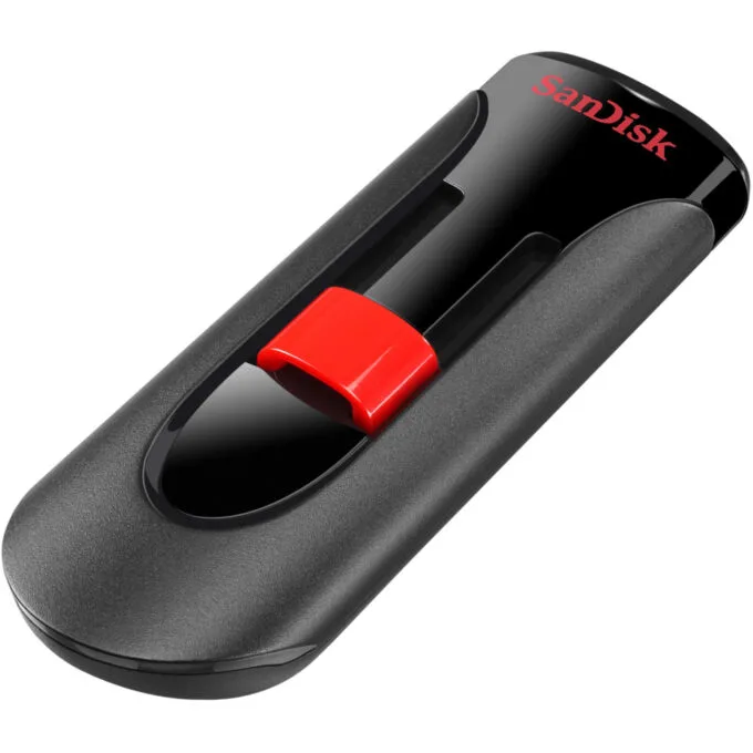 SanDisk Cruzer Glide - 128GB USB 2.0 Flash Drive - Black/Red, USB-A Slide Design, 128-bit AES Password Protection — image 4