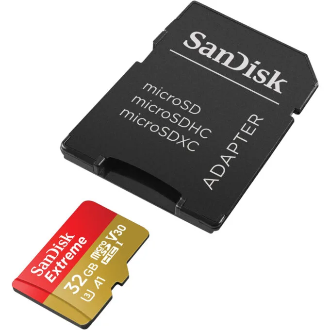SanDisk Extreme microSDHC Card - 32GB - UHS-I (U3, V30), Class 10, 100MB/s Read & 60MB/s Write - Red/White/Yellow — image 4