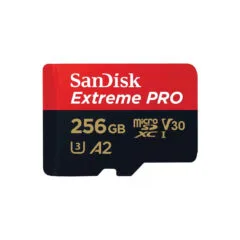 SanDisk Extreme PRO microSDXC 256GB - Black/Red, 200MB/s Read, 140MB/s Write, A2 UHS-I - Includes SD Adapter