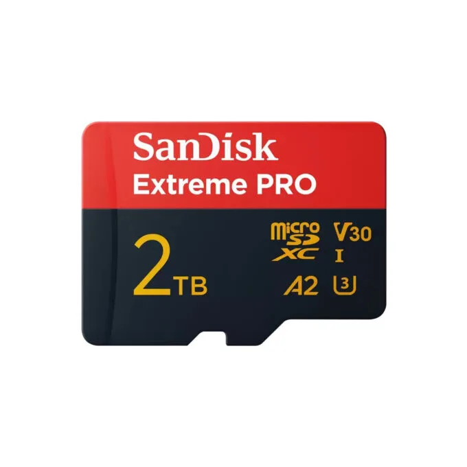 SanDisk Extreme PRO microSDXC 2TB - UHS-I U3/V30 A2, 250MB/s read 150MB/s write - Black/Red — image 1