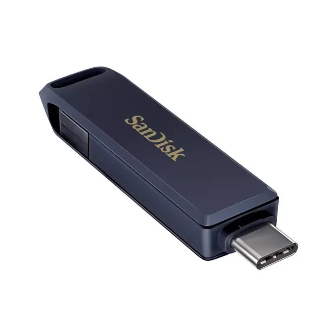 SanDisk iXpand Dual-Connector USB-C & Lightning Flash Drive - 64GB Blue - USB 3.2 Gen1, 90MB/s, Swivel — image 2