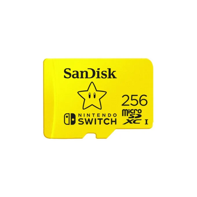 SanDisk microSDXC 256GB for Nintendo Switch - SDSQXAO-256G-GNCZN - Yellow, UHS-I U3 V30, 100MB/s read, 90MB/s write — image 1