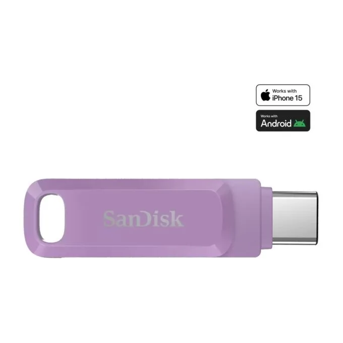 SanDisk Ultra Dual Drive Go USB - Lavender, 1 TB, USB Type-C, 3.2 Gen 1 (3.1 Gen 1), 400 MB/s, Swivel — image 1