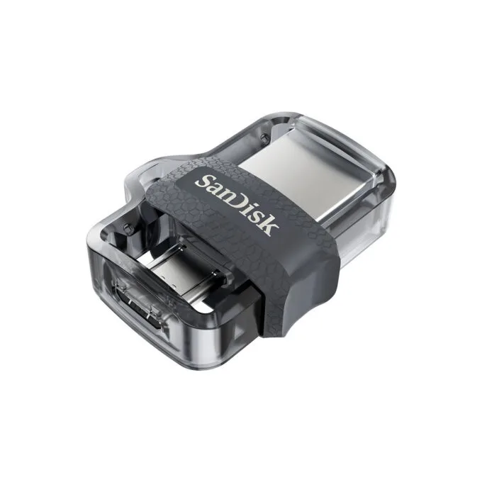 SanDisk Ultra Dual USB 3.2 Gen 1 OTG Flash Drive - 128GB - USB-A & Micro-USB - Grey/Silver/Transparent — image 3