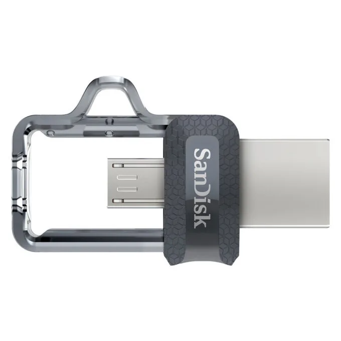 SanDisk Ultra Dual USB 3.2 Gen 1 OTG Flash Drive - 128GB - USB-A & Micro-USB - Grey/Silver/Transparent — image 7