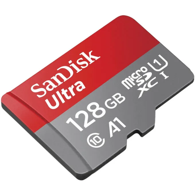 SanDisk Ultra microSDXC 128GB - 140MB/s Read, UHS-I U1 (Class 10), A1, Grey/Red - Adapter Included — image 2