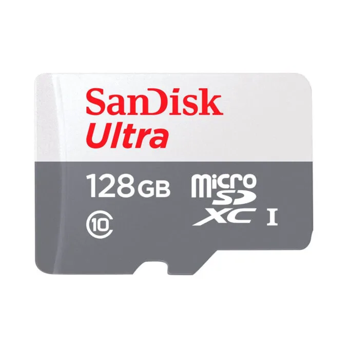 SanDisk Ultra microSDXC 128GB - Grey/Red - Class 10 UHS-I A1, up to 100MB/s + SD Adapter — image 1