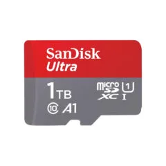 SanDisk Ultra microSDXC 1TB - Grey/Red, UHS-I U1, Class 10, 150 MB/s read, A1 - Includes SD Adapter