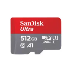 SanDisk Ultra microSDXC 512GB - 150MB/s, UHS-I A1, Class 10 (U1), SD Adapter, Grey/Red