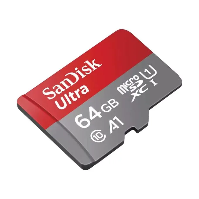 SanDisk Ultra microSDXC 64GB - 140MB/s UHS-I Class 10 A1 Adapter - Grey, Red — image 2