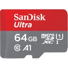 SanDisk Ultra microSDXC 64GB - Grey/Red - 140 MB/s UHS-I U1 A1, Class 10