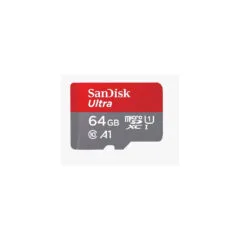 SanDisk Ultra microSDXC 64GB - SDSQUAB-064G-GN6MA - 140MB/s UHS-I, Class 10 (U1), Grey/Red, SD Adapter