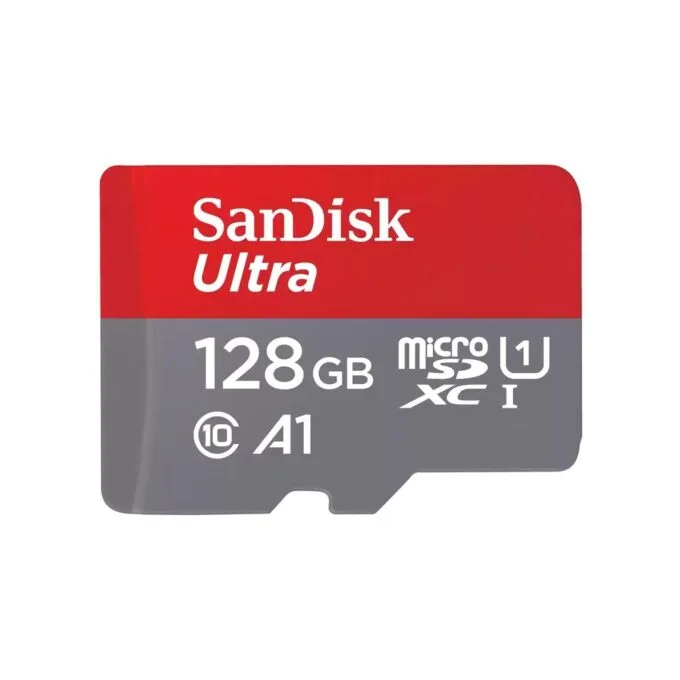SanDisk Ultra - SDSQUAB-128G-GN6MT - Grey/Red, microSDXC 128 GB, 140 MB/s, U1, A1, Class 10 — image 1