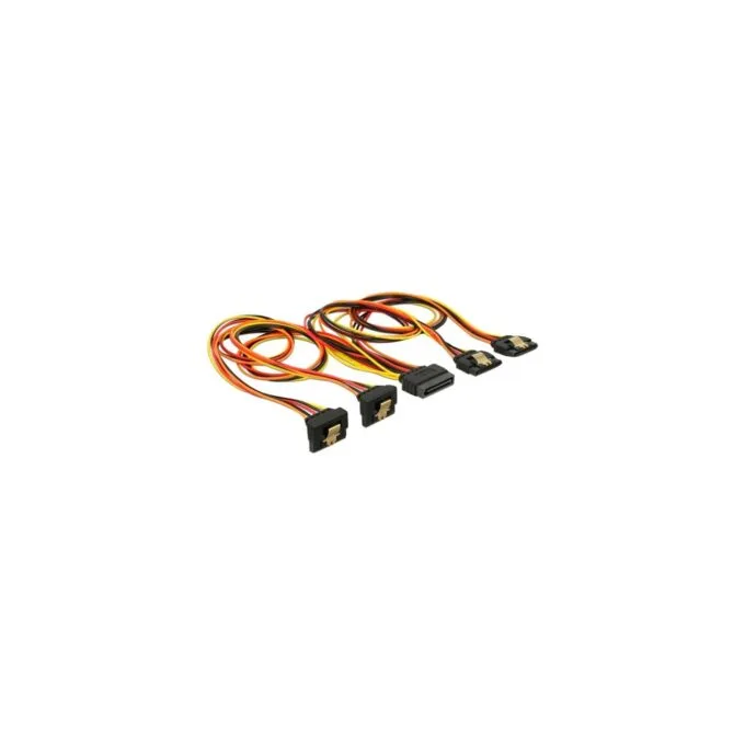 SATA 15Pin to 2x angled (bottom) + 2x straight, cable — image 1