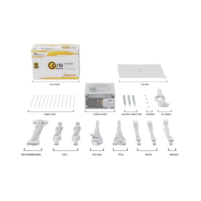 Seasonic Power Supply - Core-GX-650 - 650W Gold modular White — image 2