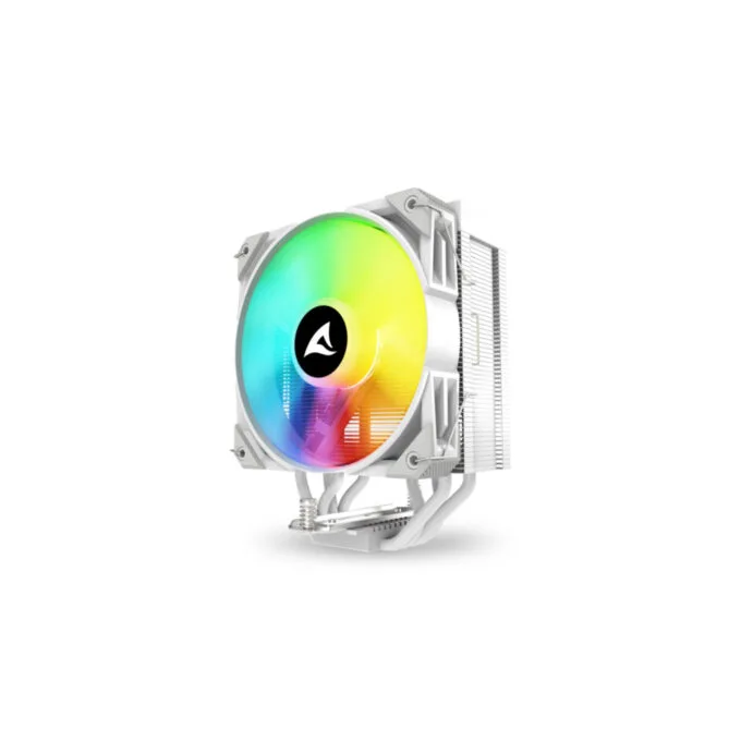 Sharkoon A40 Air Cooler - RGB White - 120mm PWM Fan, 4 Heatpipes, 12 LEDs — image 3