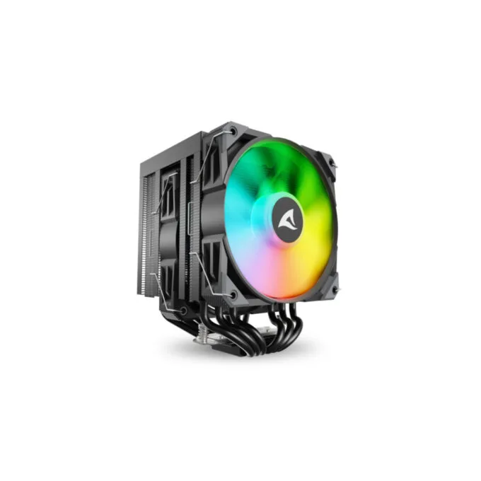 Sharkoon A60 Air Cooler - A60 - RGB Black, Dual 120mm Fans, 6 Heatpipes, LGA1700/AM5 Compatible — image 1