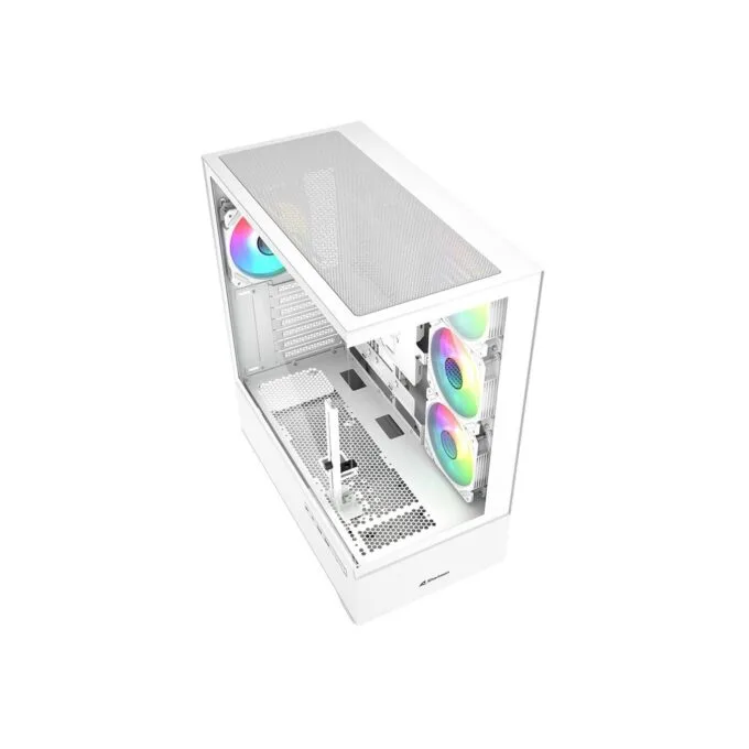 Sharkoon AK6 RGB ATX Mid Tower - AK6 RGB - White, Tempered Glass Side Panel — image 3