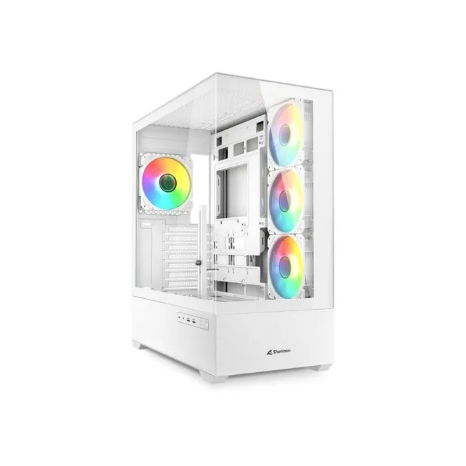 Sharkoon AK6 RGB ATX Mid Tower - AK6 RGB - White, Tempered Glass Side Panel — image 1