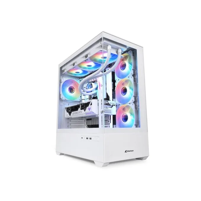 Sharkoon AK6 RGB ATX Mid Tower - AK6 RGB - White, Tempered Glass Side Panel — image 9