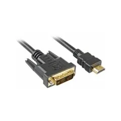 Sharkoon HDMI to DVI-D Cable (18+1) - 3 m - Black - Gold-plated Connectors