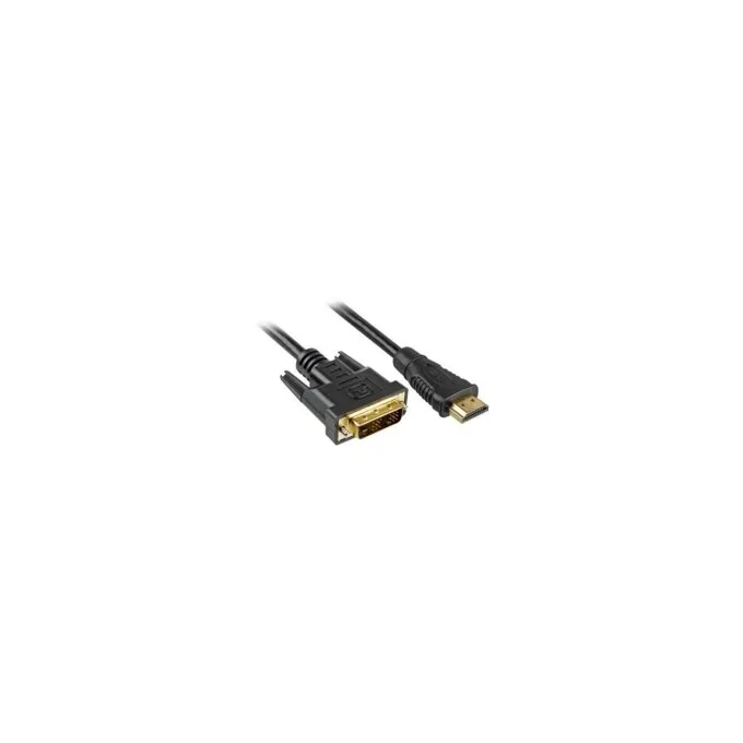 Sharkoon HDMI to DVI-D Cable - 4044951015221 - Black, 3 m, Gold-plated contacts — image 1