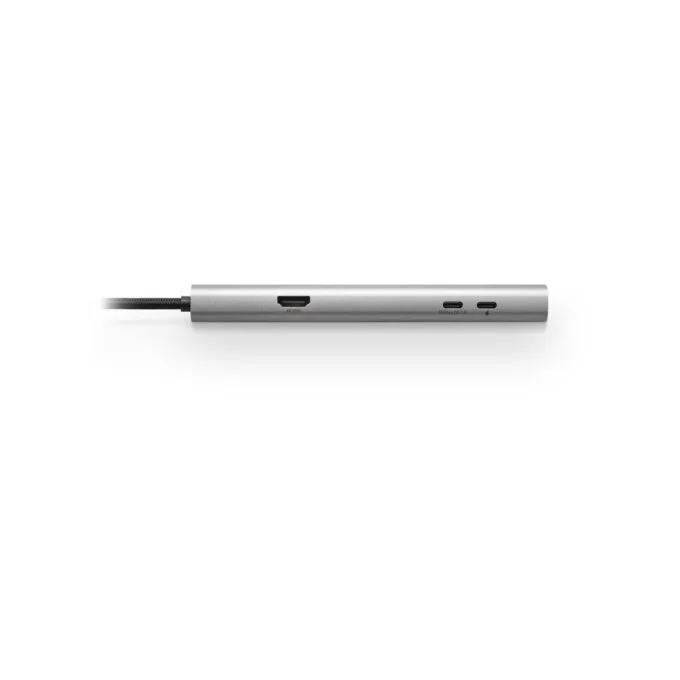 Sharkoon OfficePal Combo Adapter - Dark Grey Aluminum - 2x USB-A, 2x USB-C, HDMI, RJ45, 1250 Mbps — image 4