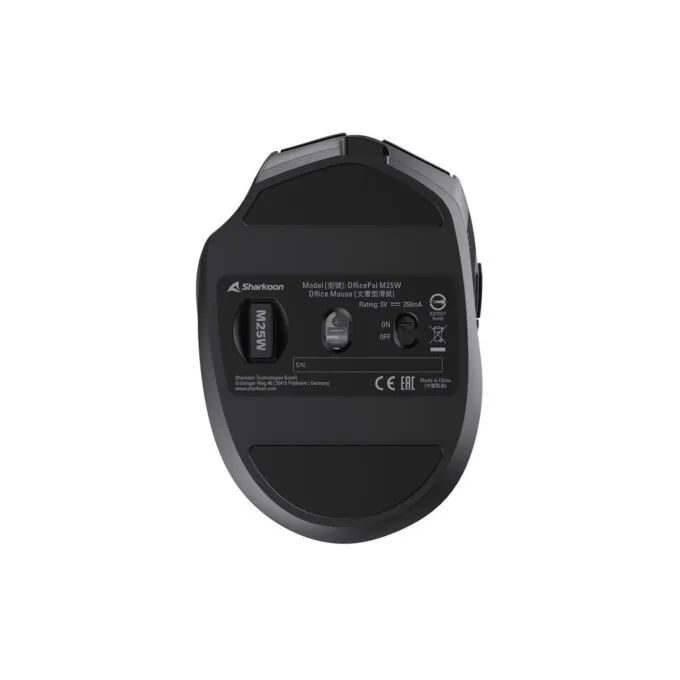 Sharkoon OfficePal M25W - Right-Hand Wireless Gaming Mouse, Black, 4000 DPI, USB-C & 2.4 GHz — image 2