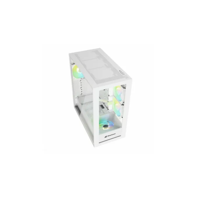 Sharkoon Rebel C60 RGB - White Mid-Tower PC Case with Tempered Glass, ARGB Fans, USB-C & 2×USB-A — image 3