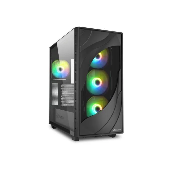 Sharkoon Rebel C80G RGB ATX PC Case - C80G - Black Glass Panel — image 1