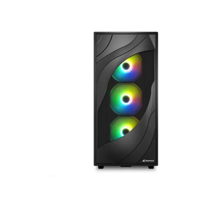 Sharkoon Rebel C80M RGB ATX 1xMetall Black - C80M - Black, RGB lighting, metal chassis — image 2