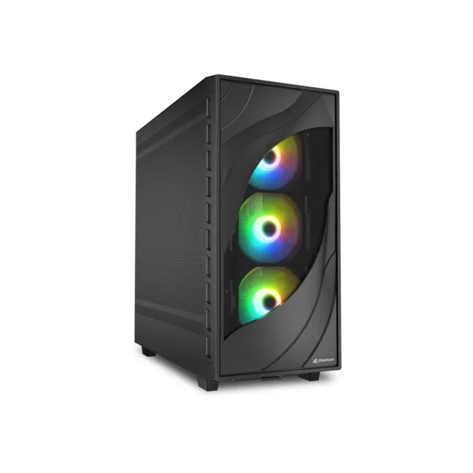 Sharkoon Rebel C80M RGB ATX 1xMetall Black - C80M - Black, RGB lighting, metal chassis — image 1