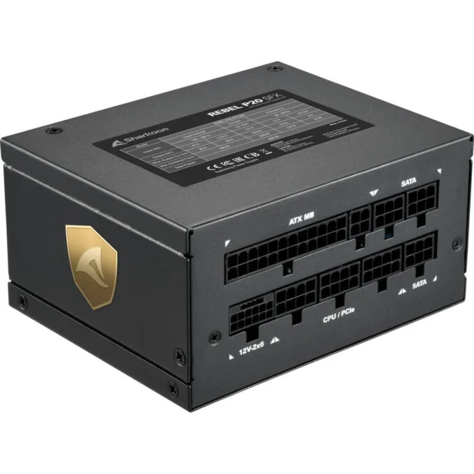 Sharkoon Rebel P20 SFX - 850W - Cybenetics Platinum, Fully-Modular, 92mm Fan — image 3
