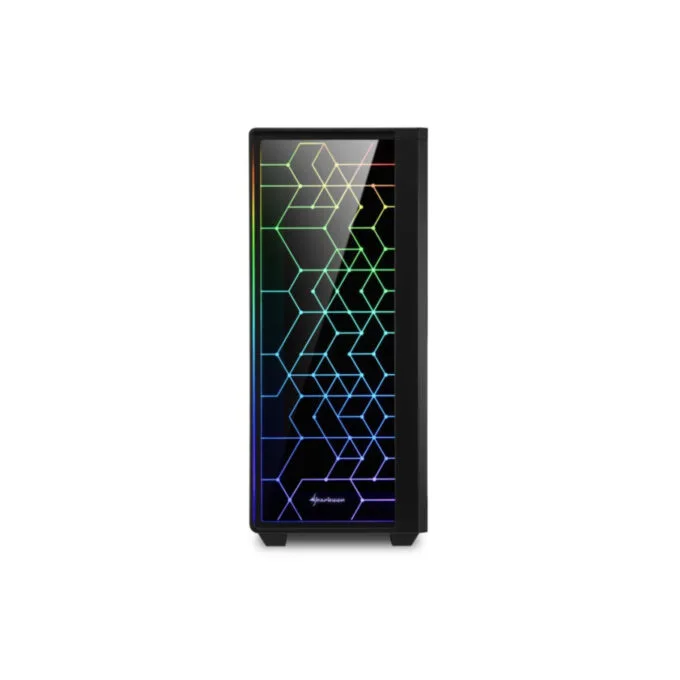 Sharkoon RGB LIT 100 - Mid Tower PC Case - Black, Tempered Glass, RGB Fans, ATX/mATX/Mini-ITX — image 3