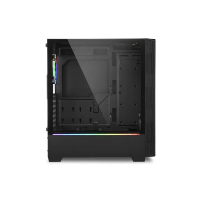 Sharkoon RGB LIT 100 - Mid Tower PC Case - Black, Tempered Glass, RGB Fans, ATX/mATX/Mini-ITX — image 4
