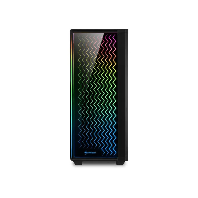 Sharkoon RGB LIT 200 - Mid Tower PC Case - Black, RGB Front Fans, ATX/mATX/Mini-ITX, 350mm GPU — image 2